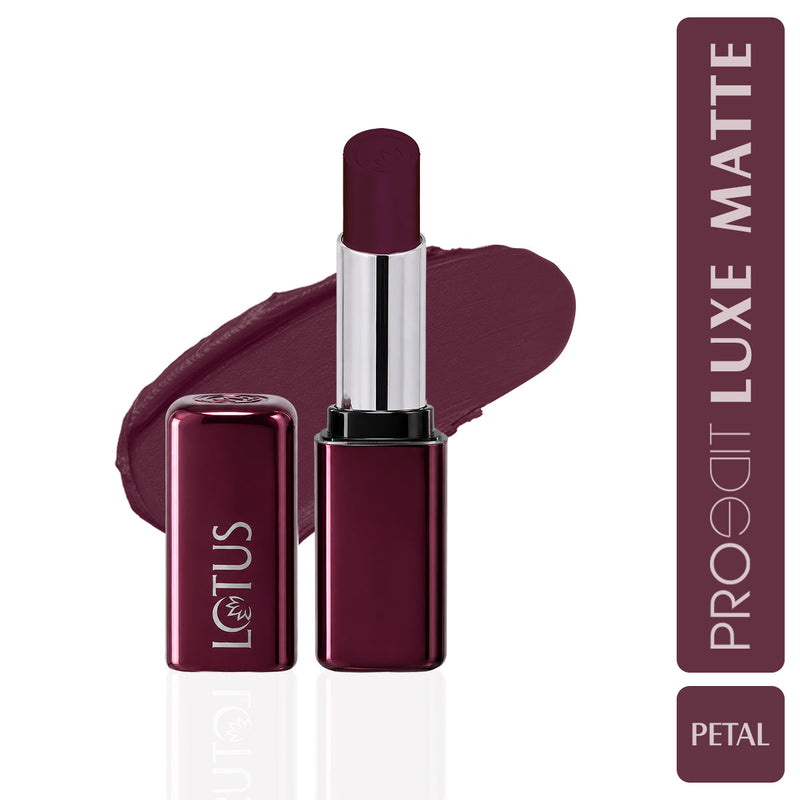 Lotus Herbals Make-up PROEDIT Luxe Matte Lipstick with Hyaluronic Acid, PETAL PLM13, 3.5g