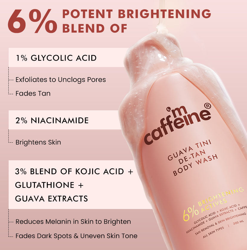 Mcaffeine Guava  Tini De-Tan Body Wash, 300ml - Image 4 - Buy from Indicrest