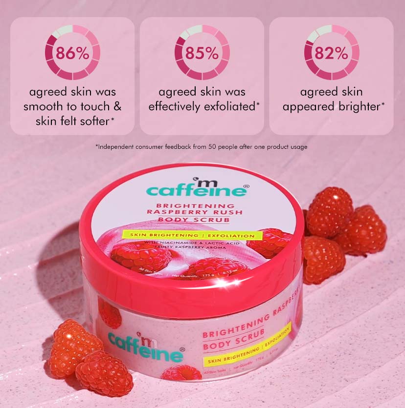 Mcaffeine Brightening Raspberry Body Scrub | Vit C Rich, 175g - Image 7 - Buy from Indicrest