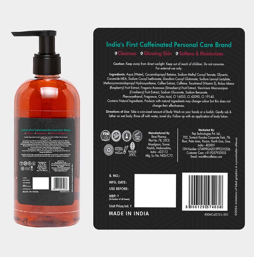 Mcaffeine Super Saver Berries Body Wash Combo, 2 x 400ml - Image 8 - Buy from Indicrest