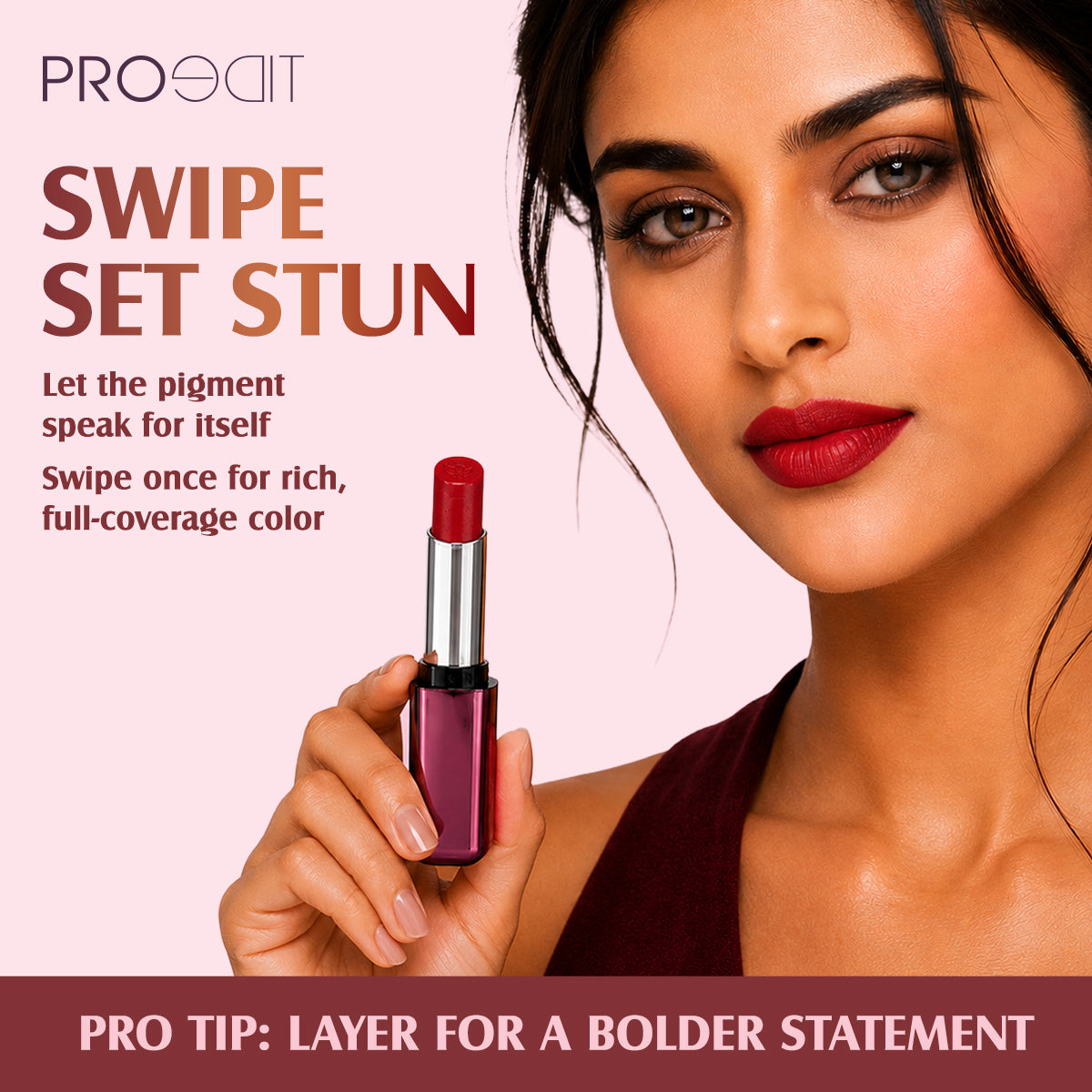 Lotus Herbals Make-up PROEDIT Luxe Matte Lipstick with Hyaluronic Acid, SANGRIA PLM10