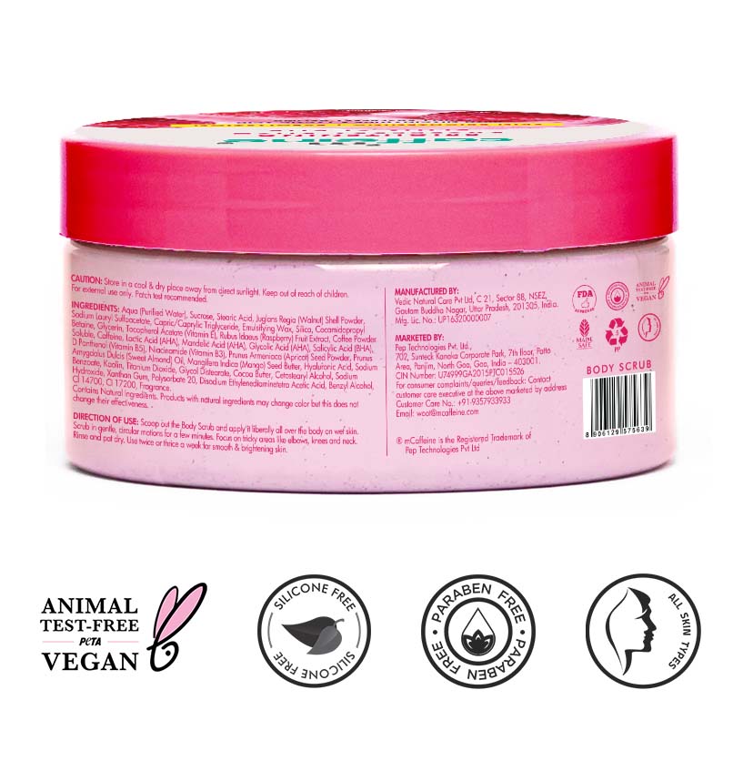 Mcaffeine Brightening Raspberry Body Scrub | Vit C Rich, 175g - Image 9 - Buy from Indicrest