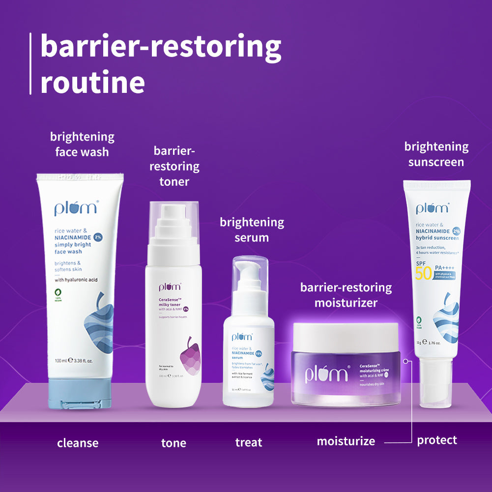 Plum CeraSense™ Moisturizing Cream with Ceramides & Peptides | Instant Barrier Repair | 72-Hr Moisturization | Dermat-Tested, 50g