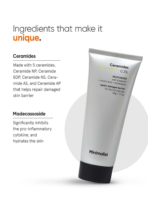 Minimalist Ceramides 0.3% + Madecassoside Moisturizer For Strengthens Skin Barrier, Hydrates &amp; Soothes, 50g - Image 4 - Buy from Indicrest