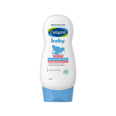 Cetaphil Baby Moisturising Bath & Wash, 230ml Dermat Tested Gentle Cleanser for Newborn & Infant Skin
