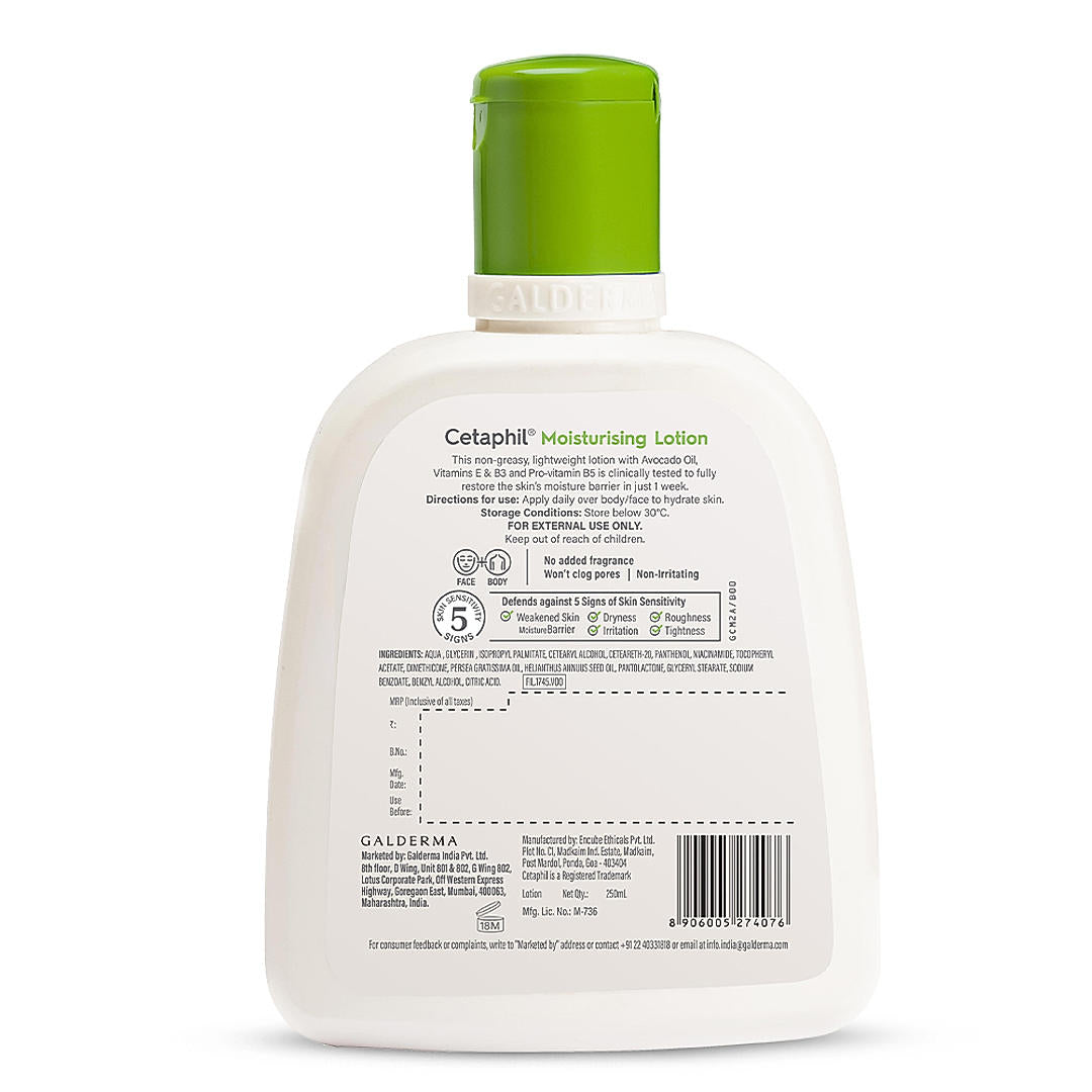 Cetaphil lotion texture on skin close-up