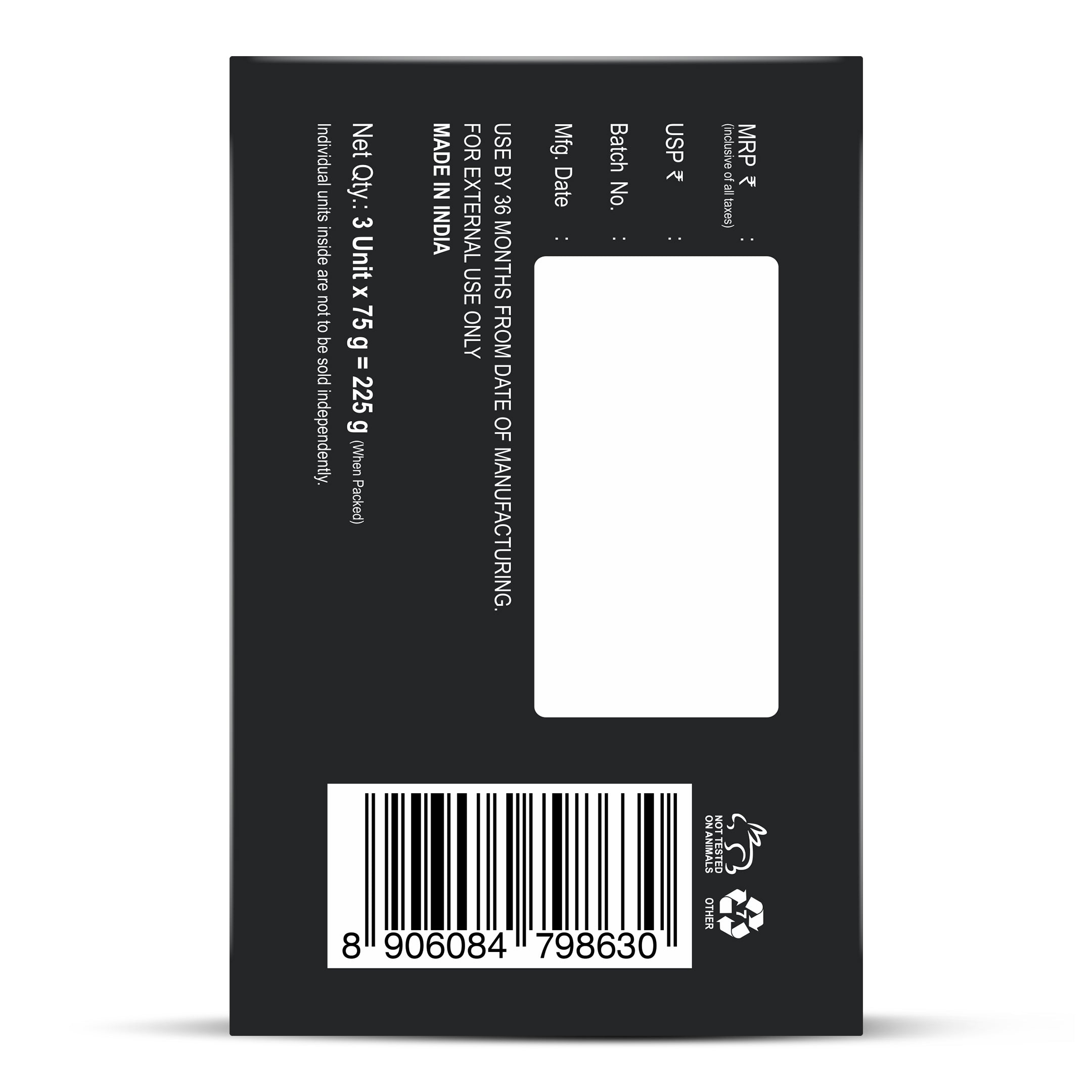 Beardo Charcoal Musk Soap, Pack of 3 - Image 7 - Buy from Indicrest