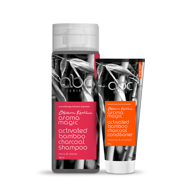 Aroma Magic Charcoal Shampoo & Conditioner Combo, Shampoo 200ml + Activated Bamboo Charcoal Conditioner 200g - Buy from Indicrest