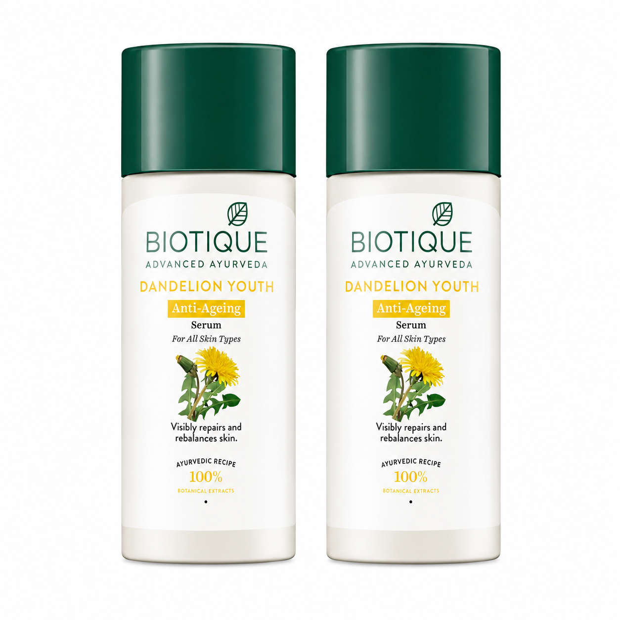 Biotique Dandelion Youth Anti-Ageing Serum, 40ml (Pack of 2) - Buy from Indicrest