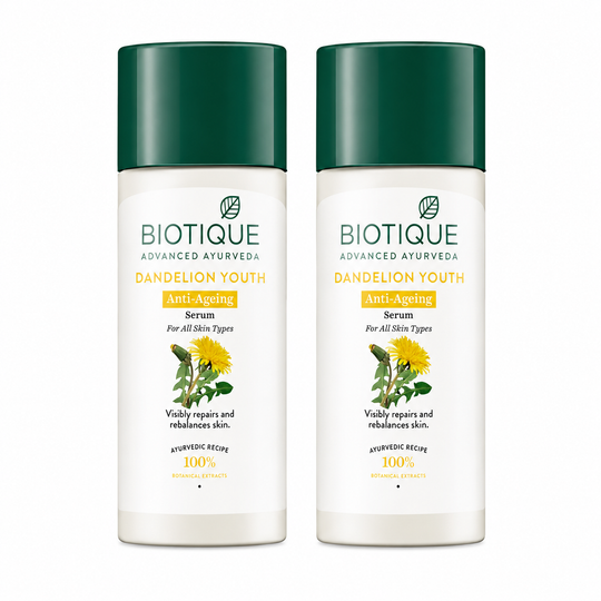 Biotique Dandelion Youth Anti-Ageing Serum, 40ml (Pack of 2) - Buy from Indicrest