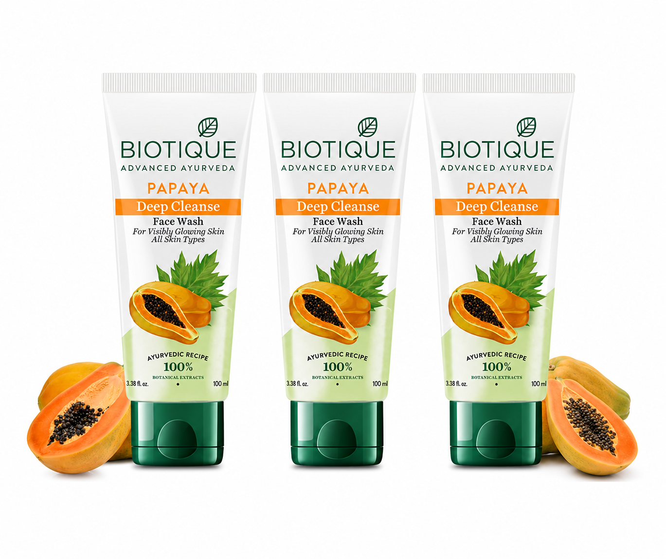 Biotique Papaya Deep Cleanse Face Wash, 150ml (Pack of 3) - Buy from Indicrest