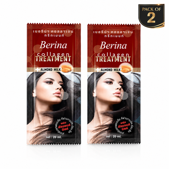 Berina Professional Hair Collagen Treatment Cream Pack of 2 | Deep Hair Repair, Smoothening & Silky Shine, 20g Buy from Indicrest