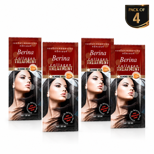Berina Professional Hair Collagen Treatment Cream Pack of 4 | Deep Hair Repair, Smoothening & Silky Shine, 20g Buy from Indicrest