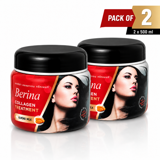 Berina Professional Hair Collagen Treatment Cream Pack of 2 | Deep Hair Repair, Smoothening & Silky Shine, 500g Buy from Indicrest