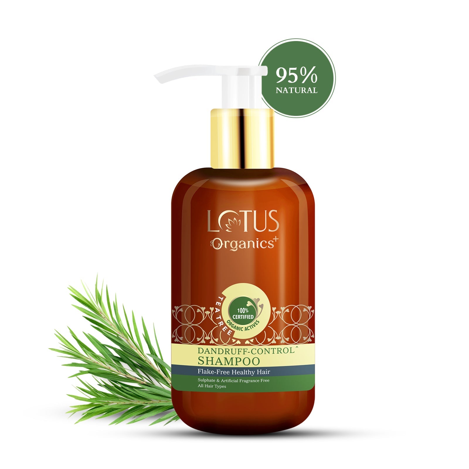 Lotus Herbals Organics+ Chemical-Free Anti-Dandruff Shampoo, 300ml