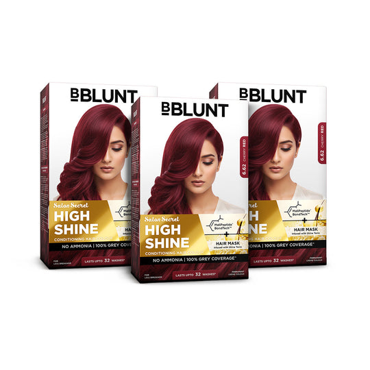 Bblunt High Shine Conditioning Hair Colour Pack of 3, Cherry Red Shade 6.62 Pack of 3 - Buy from Indicrest