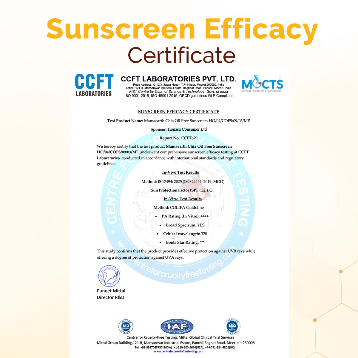 Mamaearth Chia Oil-Free Sunscreen SPF 50 PA++++ In-Vivo Tested (ISO 24444:2019 Certified, CTRI/2025/05/086630), 50g - Image 13 - Buy from Indicrest
