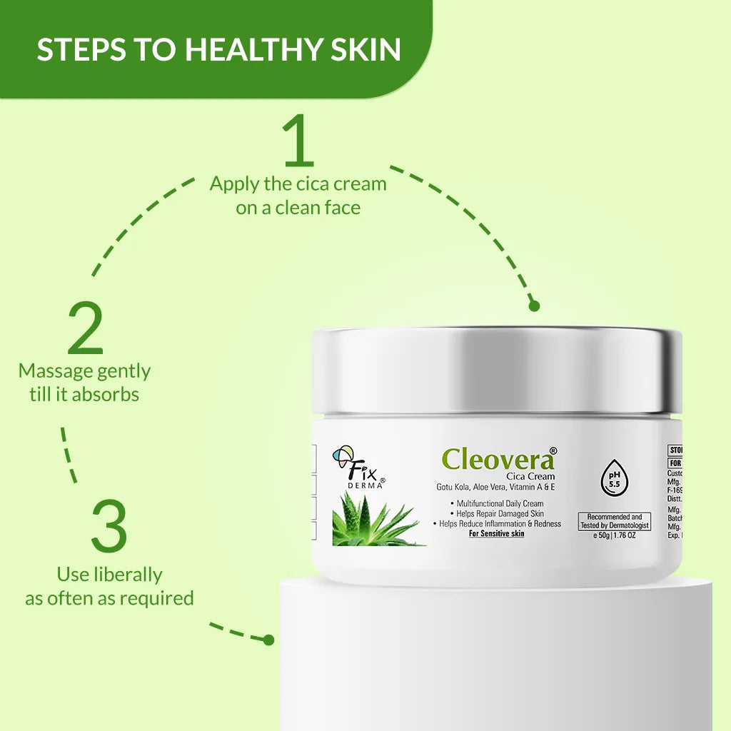 Fixderma Cleovera Cica Cream | Hydrates & Strengthens the Natural Skin Barrier, 50g - Image 6 - Buy from Indicrest