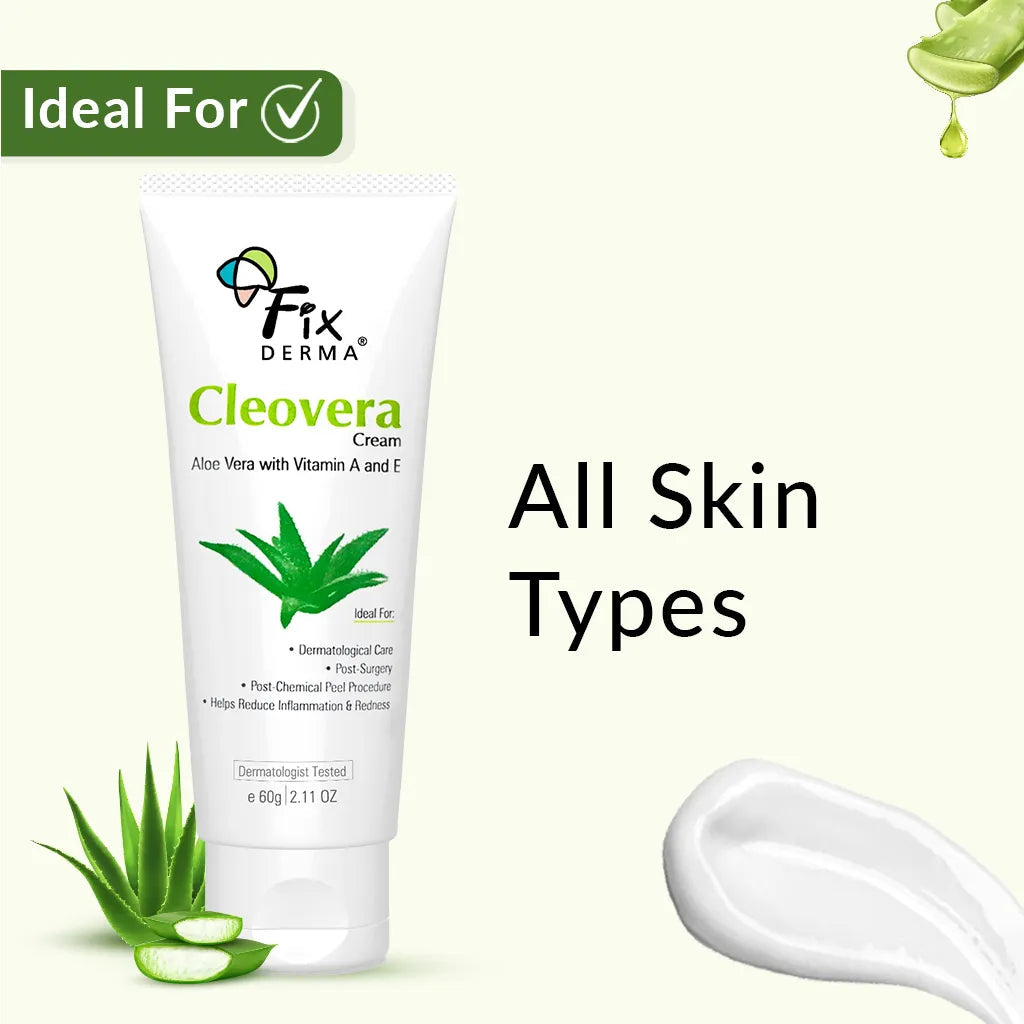 Fixderma Cleovera Cream for Sensitive Skin | Soothes, Hydrates & Restores Post-Treatment Skin, 60g - Image 4 - Buy from Indicrest