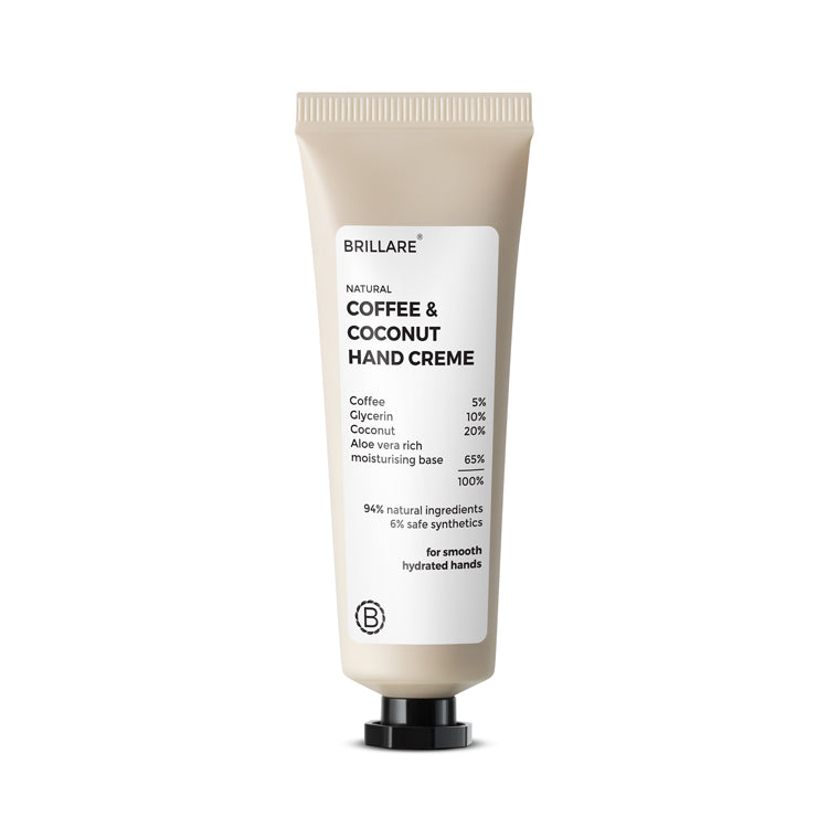 Brillare Coffee & Coconut Hand Creme for Energized & Moisturised Skin, 30g - Buy from Indicrest