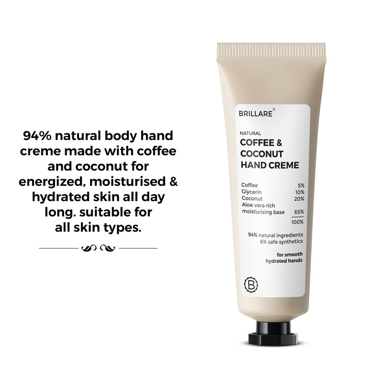 Brillare Coffee & Coconut Hand Creme for Energized & Moisturised Skin, 30g - Image 4 - Buy from Indicrest