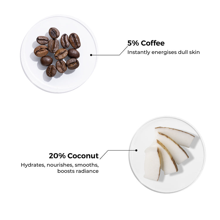 Brillare Mini Coffee & Coconut Body Scrub for Energized & Moisturised Skin, 20g - Image 3 - Buy from Indicrest
