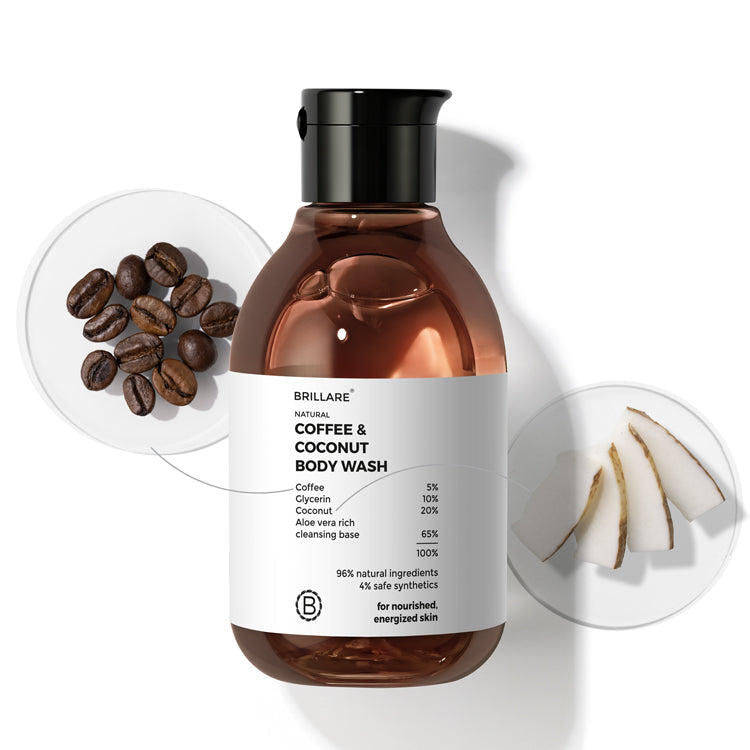 Brillare Coffee & Coconut Body Wash for Energized & Moisturised Skin, 200ml - Buy from Indicrest