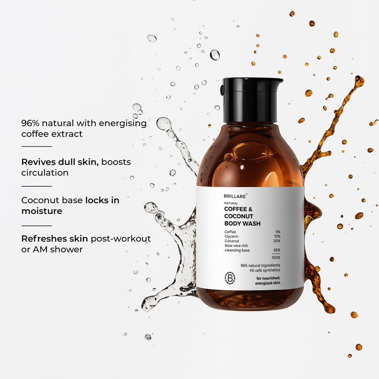 Brillare Coffee & Coconut Body Wash for Energized & Moisturised Skin, 200ml - Image 3 - Buy from Indicrest
