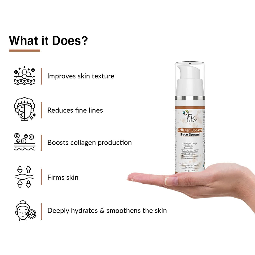 Fixderma Collagen Booster Face Serum | Fights Early Signs of Ageing for a Youthful Glow, 15g - Image 3 - Buy from Indicrest