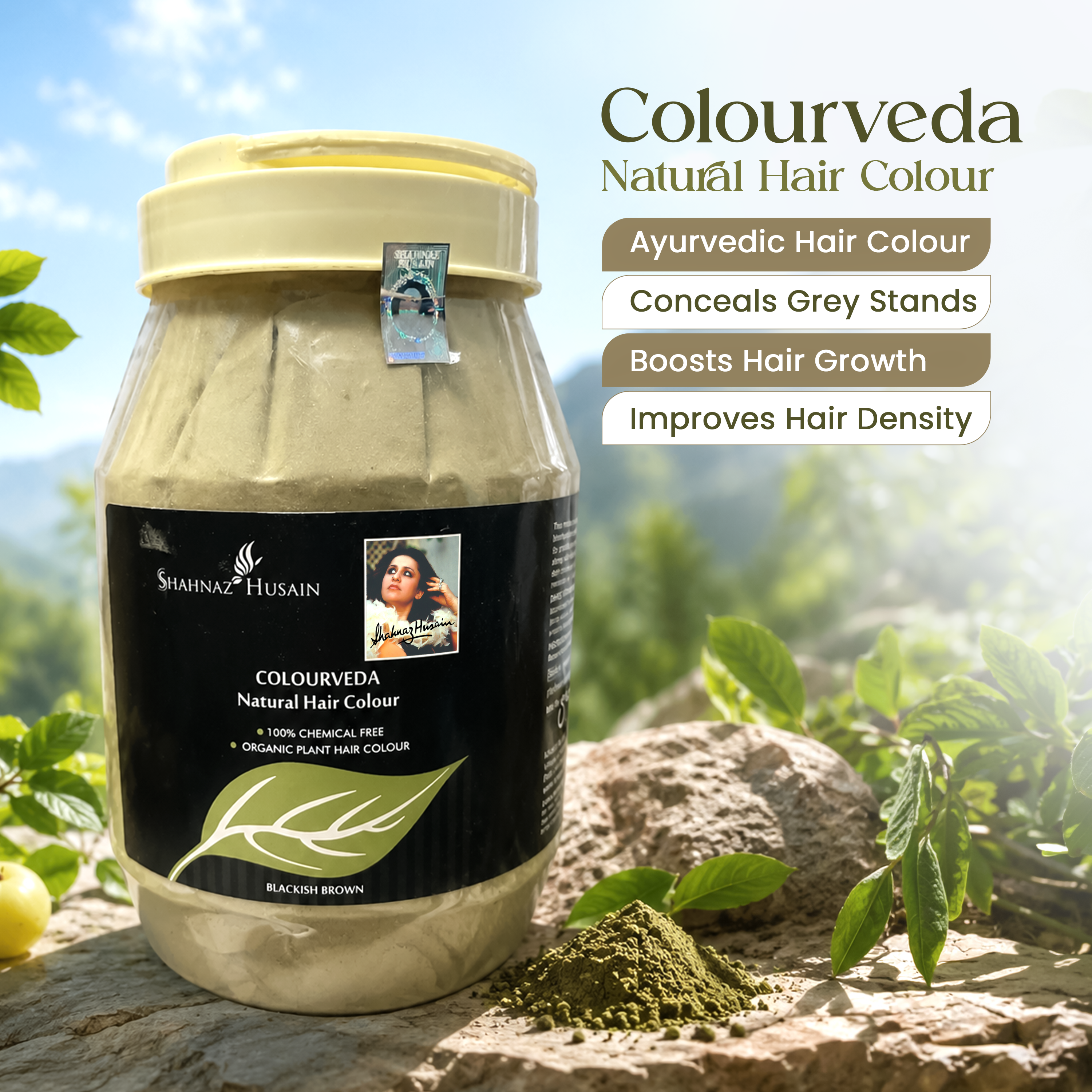 Shahnaz Husain Colourveda Natural Hair Colour Blackish Brown, 1000g - Image 2 - Buy from Indicrest