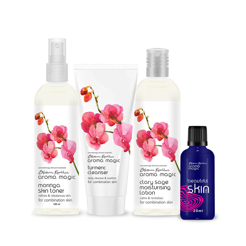 Aroma Magic Combination Skin Essentials Combo, Cleanser 100g + Toner 100ml + Skin Oil 20ml + Lotion 100ml - Buy from Indicrest