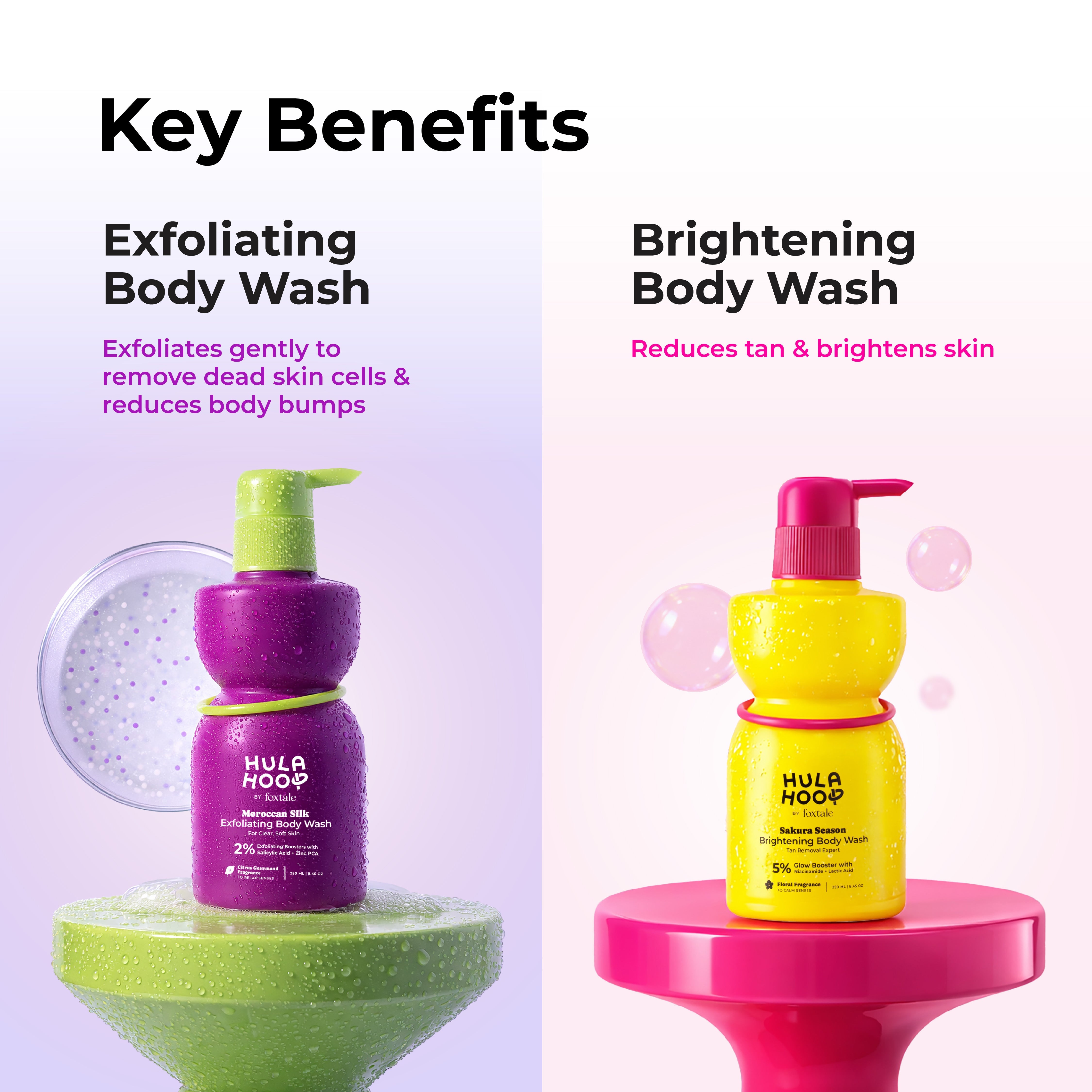 Foxtale Exfoliating Body Wash + Brightening Body Wash - Image 2 - Buy from Indicrest