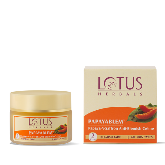 Lotus Herbals Papaya Blem Papaya-n-Saffron Anti-Blemish Cream, 50g
