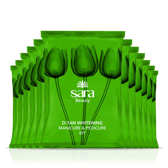 Sara D-Tan Pedicure Manicure Kit for All Skin Type, Infused with Botanical Extracts for Soft, Healthy, and Tan-free Skin 50g, Pack of 12 - Buy from Indicrest