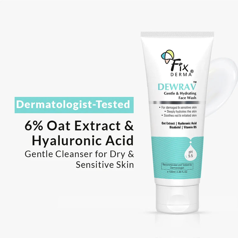 Fixderma Dewrav Gentle & Hydrating Face Wash | Hydrating face wash for dry skin, 100ml - Buy from Indicrest