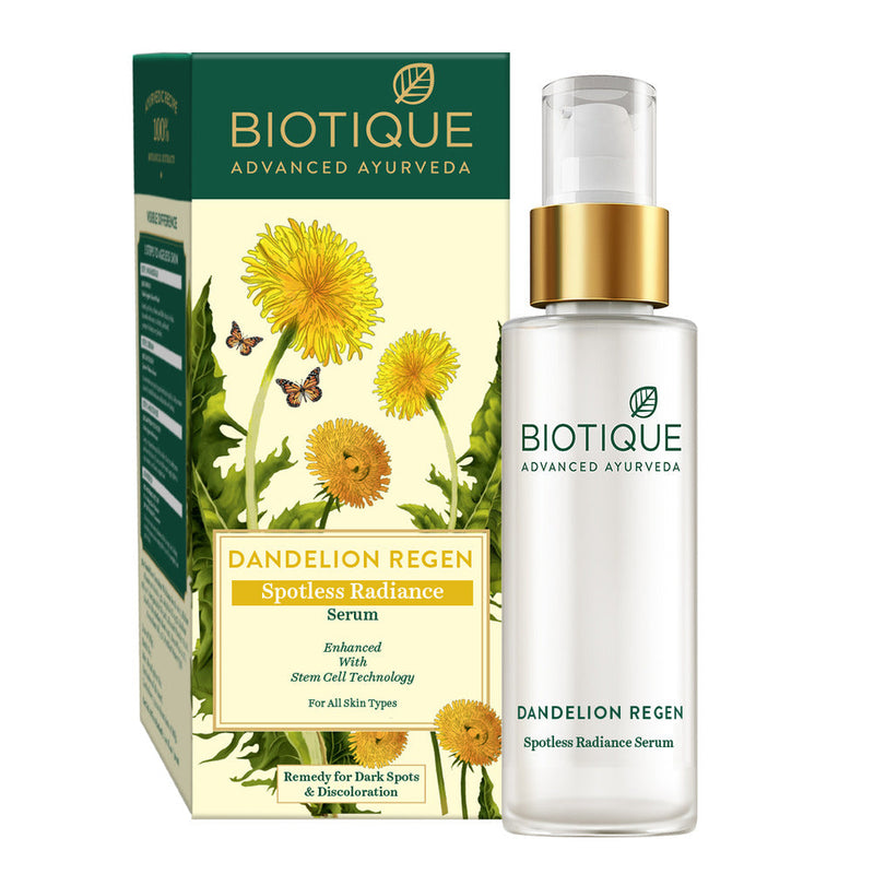 Biotique Dandelion Regen -Spotless Radiance Serum, 30ml - Buy from Indicrest