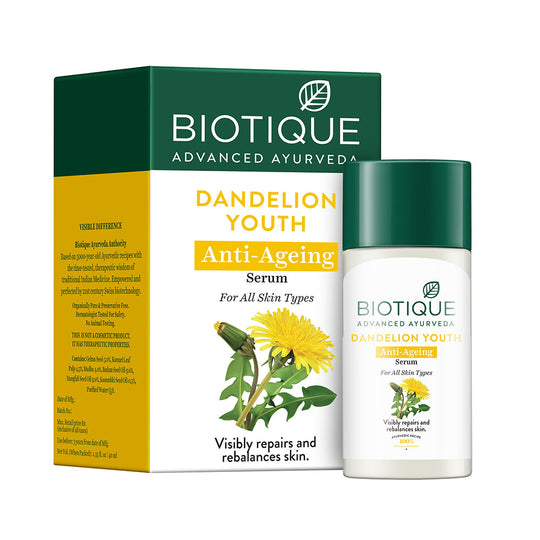 Biotique Dandelion Youth Anti-Ageing Serum, 40ml - Buy from Indicrest