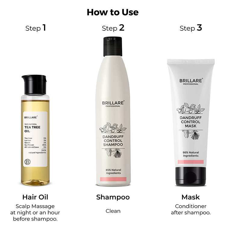 Brillare Dandruff Control Shampoo, Conditioner & Tea Tree Oil Combo - Image 5 - Buy from Indicrest