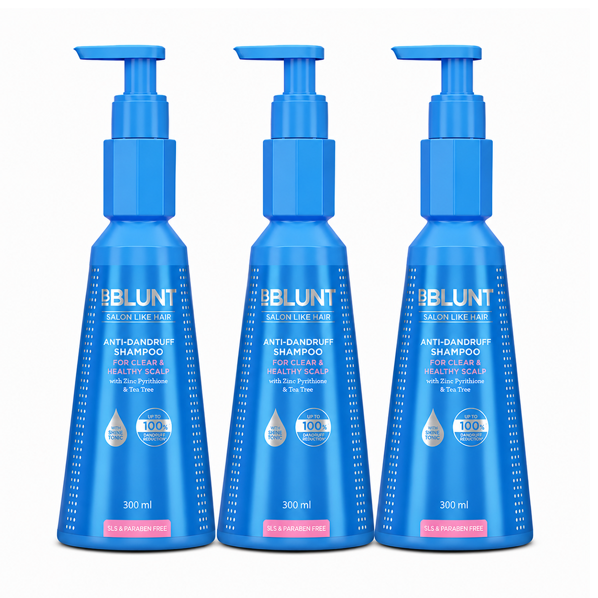 Bblunt Anti-Dandruff Shampoo For a Clear & Healthy Scalp, Pack of 3 X 300ml - Buy from Indicrest