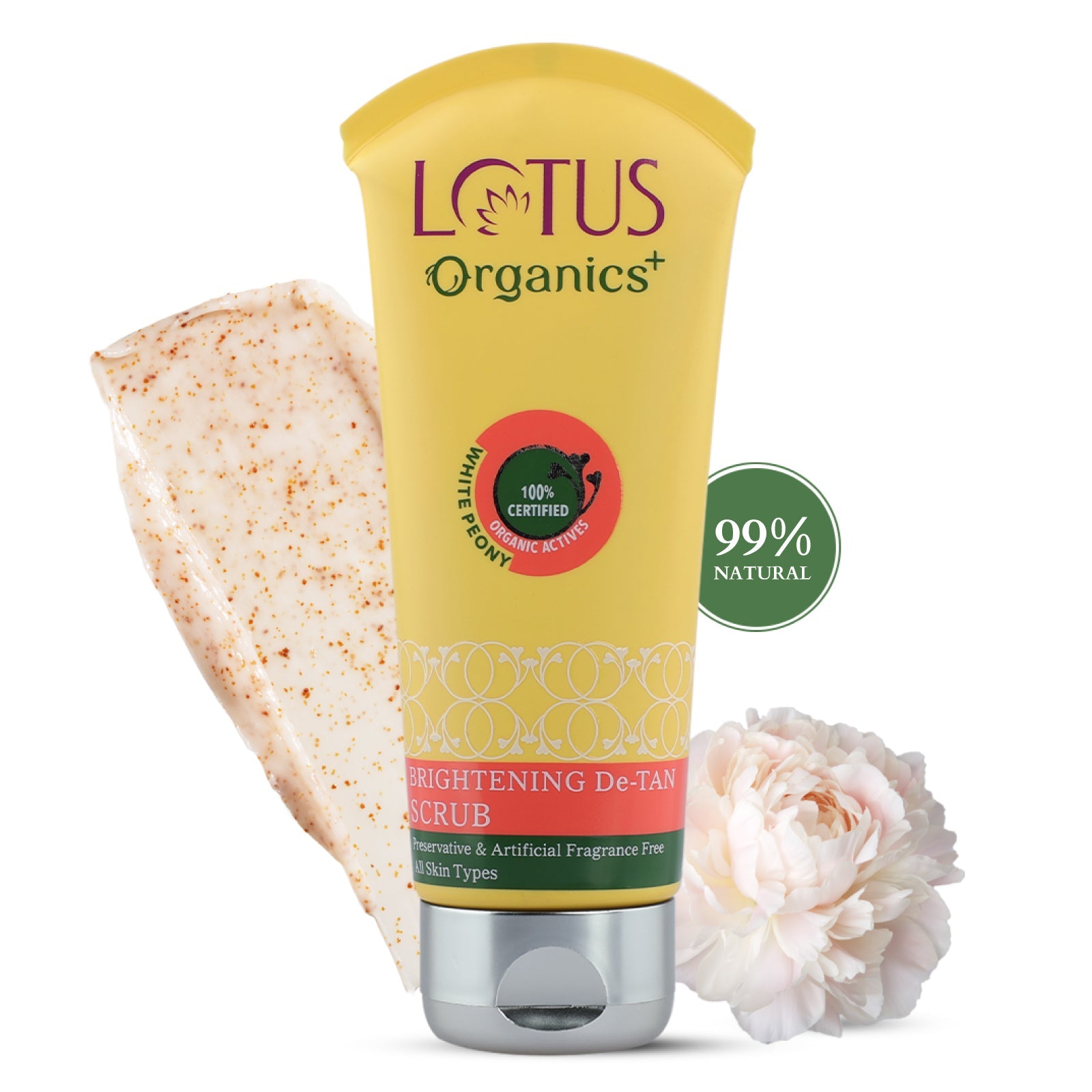 Lotus Herbals Organics+ Brightening De-Tan Scrub, 100g