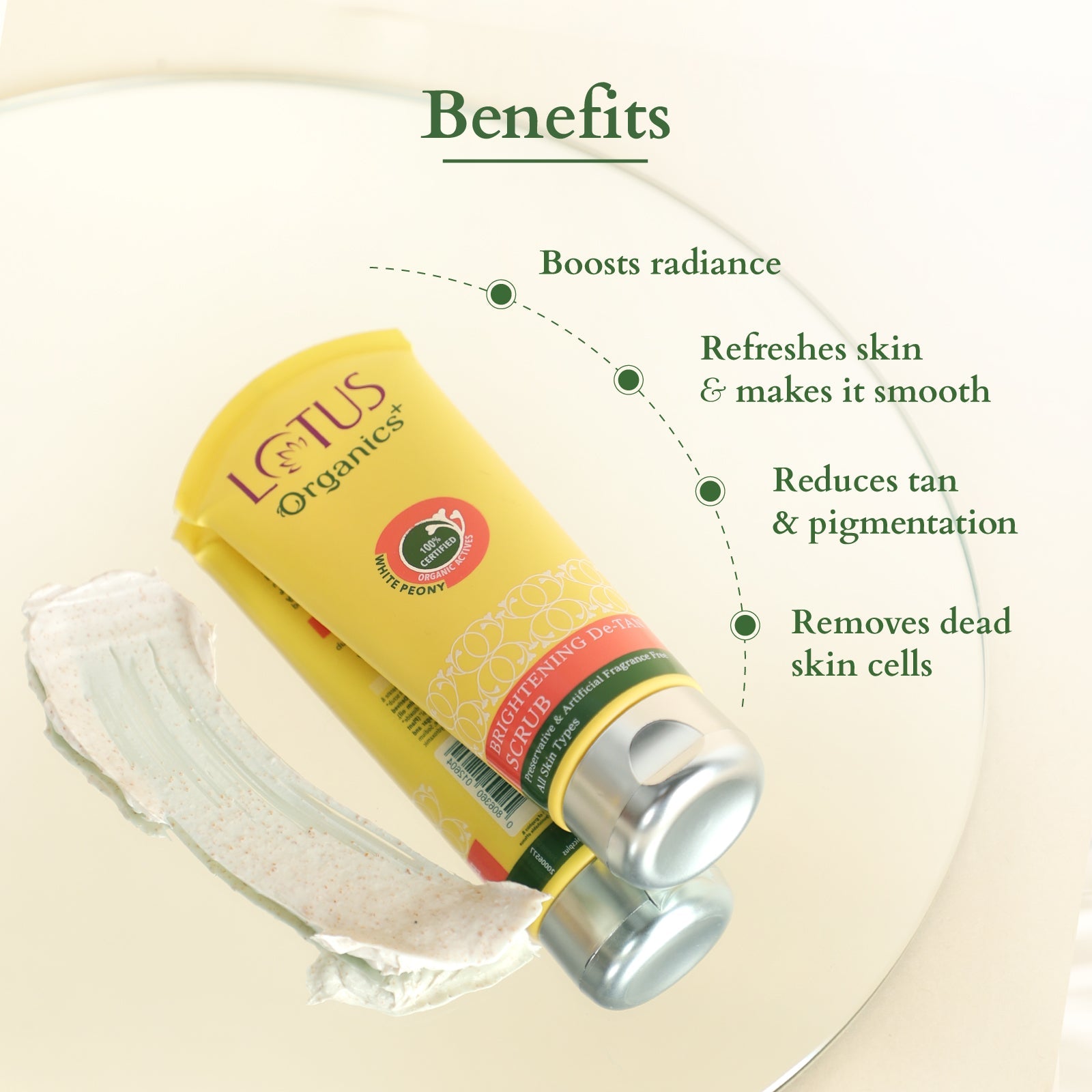 Lotus Herbals Organics+ Brightening De-Tan Scrub, 100g
