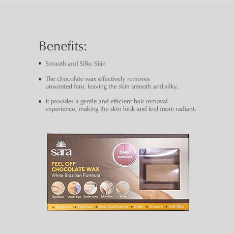 SARA PEEL OFF CHOCOLATE Wax 500g (DARK) (Pack of 2) - Image 3 - Buy from Indicrest