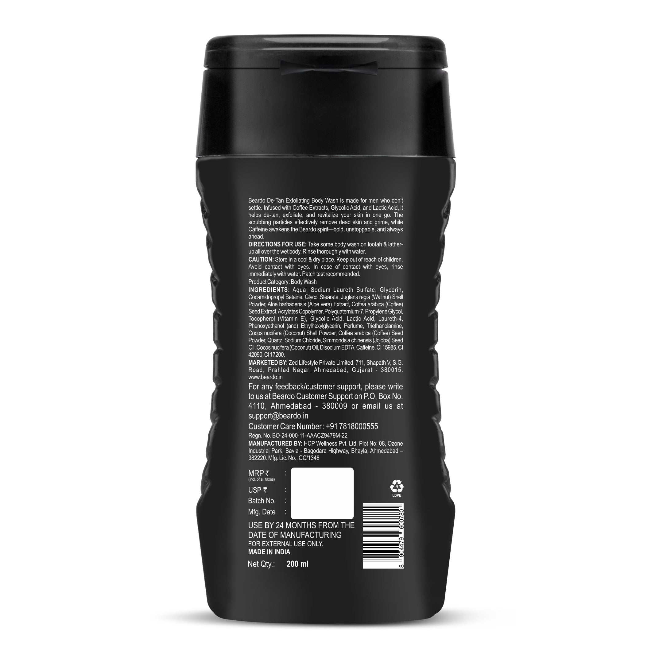 Beardo De-Tan Exfoliating Bodywash, 200ml - Image 10 - Buy from Indicrest
