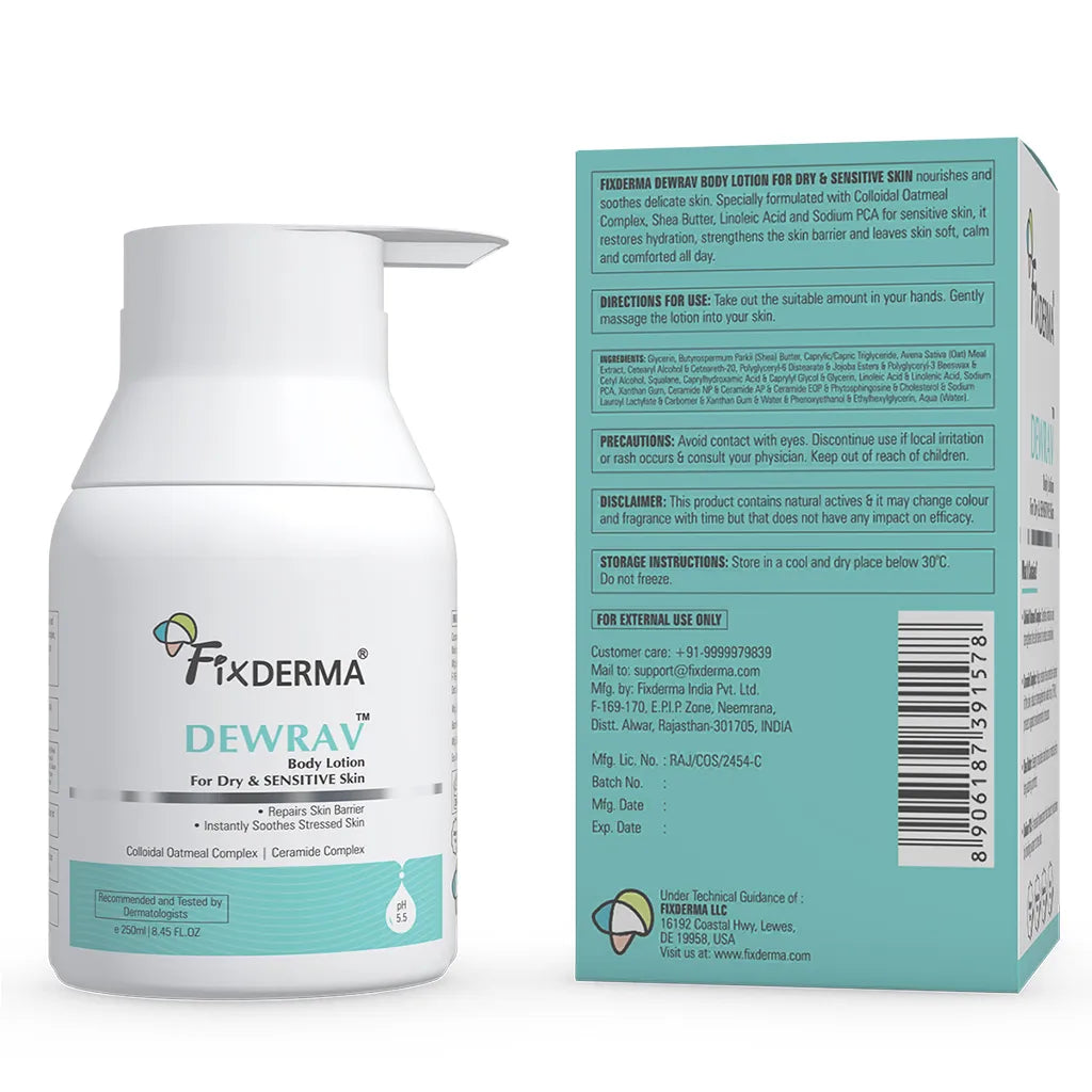 Fixderma Dewrav Body Lotion For Dry & Sensitive Skin, 250ml - Image 8 - Buy from Indicrest