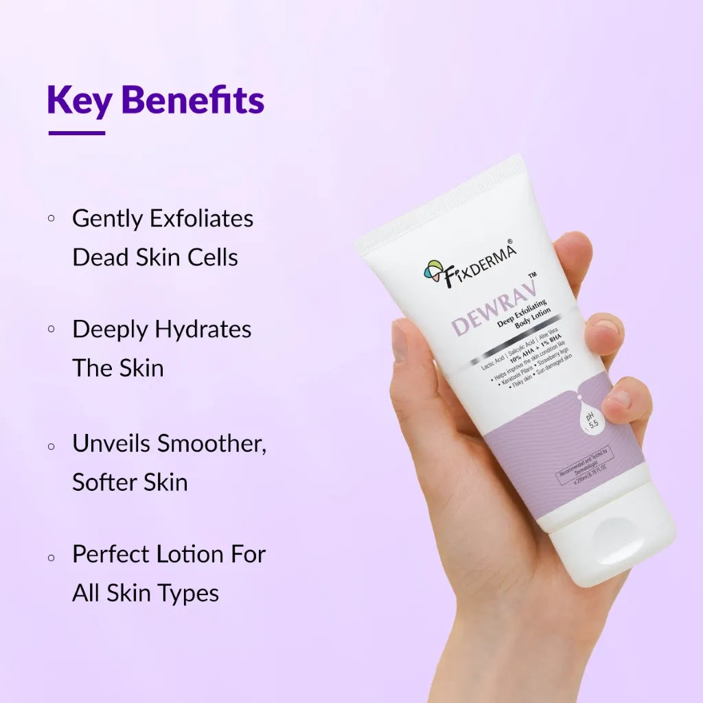Fixderma Dewrav Deep Exfoliating Body Lotion, 200ml - Image 5 - Buy from Indicrest