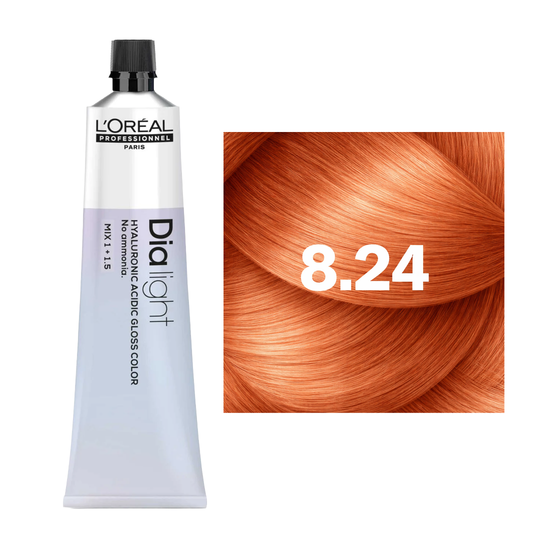 L'Oreal Professionnel Paris Dia Light 8.24 Demi Permanent Hyaluronic Acidic Gloss Hair Color, 50ml Buy at Indicrest
