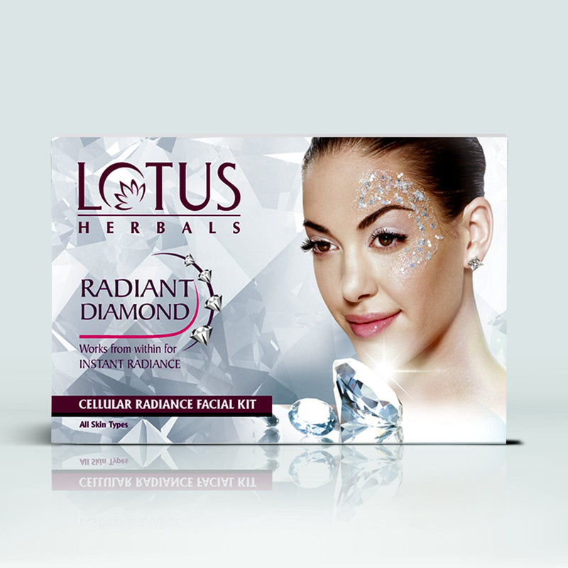 Lotus Herbals Radiant Diamond Cellular Radiance 4 In 1 Facial Kit, 4N X 37g
