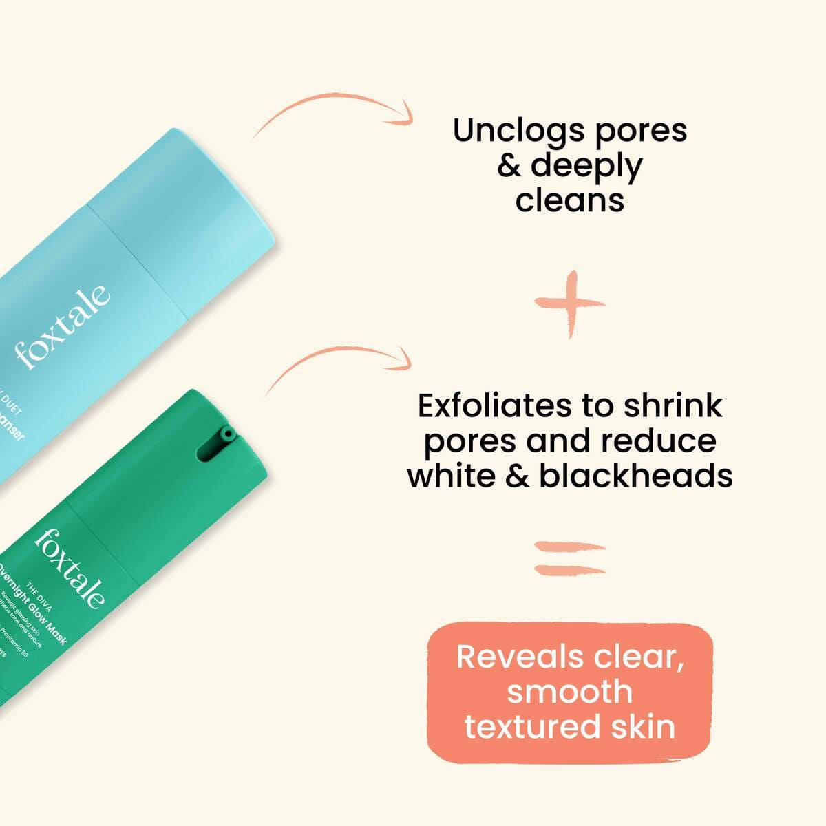 Foxtale Blackhead Reduction Duo Hydrating Face Wash + Overnight Glow Mask - Image 2 - Buy from Indicrest
