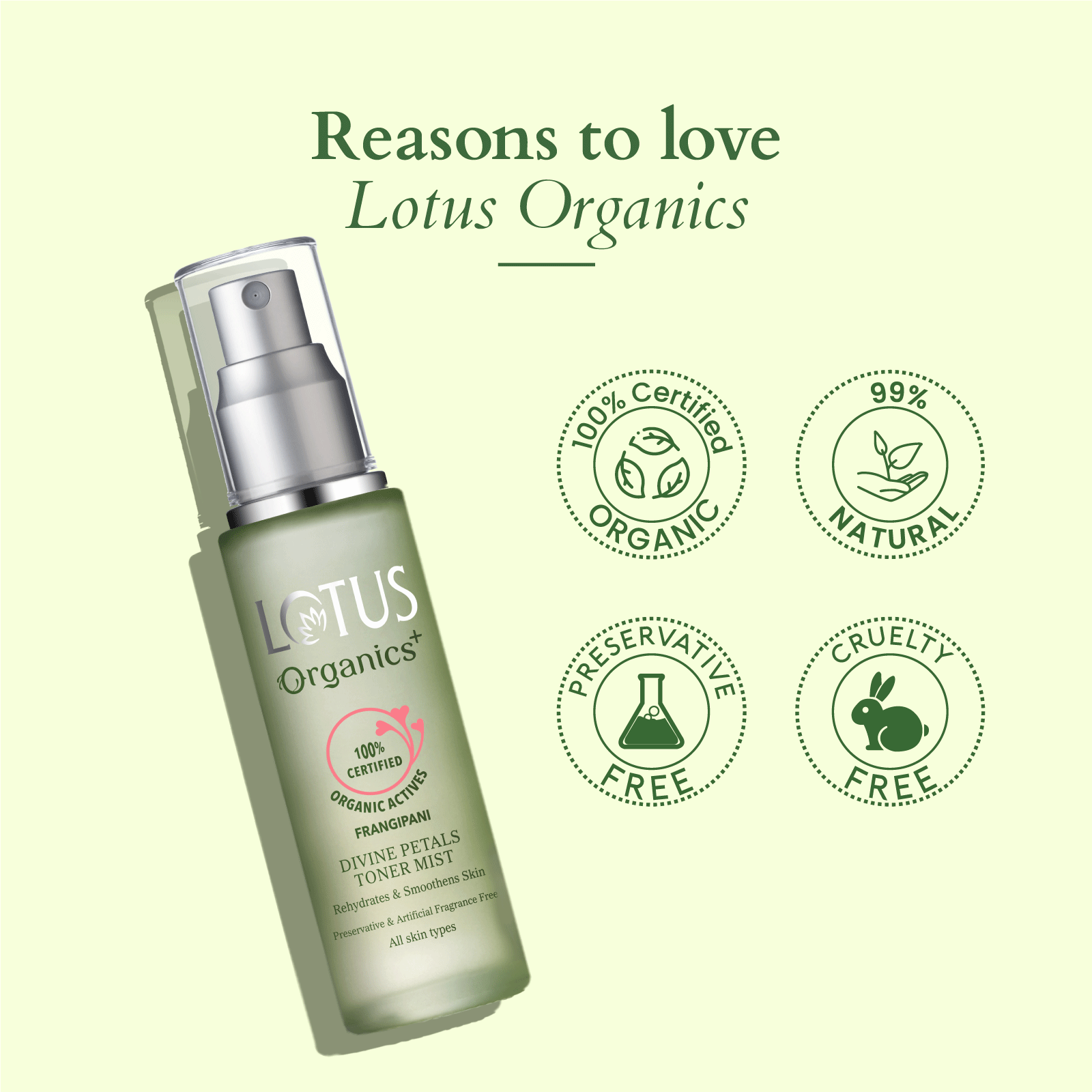 Lotus Herbals Divine Petals Toner Mist, 50ml