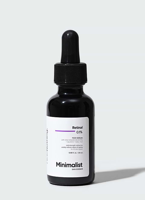 Minimalist Retinal 0.1% Face Serum For Mid-Strength Retinal to visibly reduce signs of aging, 20ml - Buy from Indicrest